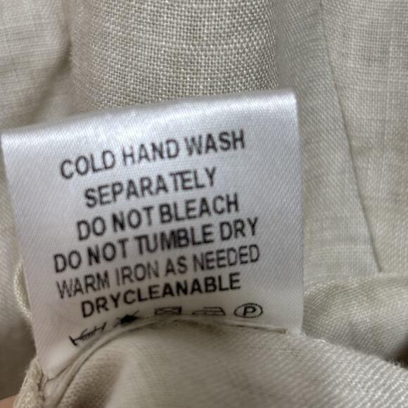 Luii Womens Linen Full Zip Sleeveless Top Large Lagenlook Minimalist Natural - Picture 6 of 9